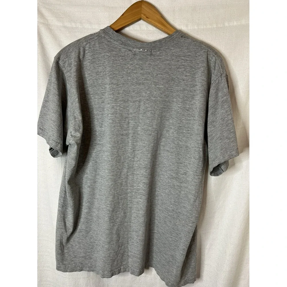 Vtg Nike Mens XL Solid Grey T-Shirt w/ White Embroidered Swoosh READ
